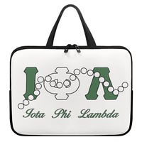 Housse de transport portable pour ordinateur portable Sigma Gamma Rho avec poignée, motif lettres grecques de sororité et perles