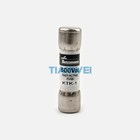 Fusible Supplémentaire à Action Rapide EATON KTK-1 Série KTK, 1A 600VAC, Fusible à Cartouche en Mélamine 10*38mm, Puissance d'Interrupteur 100kA