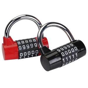 Large 5-<b>Digit</b> Adjustable Buckle Gym Locker Cabinet Security Window Password <b>Lock</b> Padlock Door Stainless Steel Black Carton Box - Product Image 2
