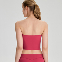 Conjunto de Yoga Antideslizante sin Tirantes con Logotipo Personalizado al por Mayor para Mujer, Sensación de Segunda Piel, 2 Piezas, Ropa de Gimnasio, Suministro Integral OEM ODM