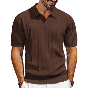 Pull pour hommes de style européen et américain, nouveau modèle en maille ajourée, respirant, anti-salissure, col en V, ourlet côtelé, ODM - Product Image 5
