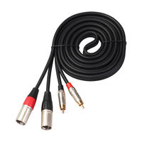Kabel Mixer Amplifier XLR 2 RCA Male ke 2 XLR Male Berpelindung Paduan Seng 1m 1.8m 3m Kabel Audio & Video