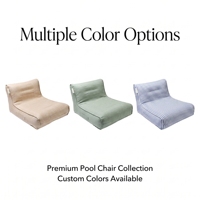 Chaise longue gonflable pour adultes, flotteur de piscine individuel recouvert de tissu avec dossier, pour hôtels et complexes hôteliers, personnalisable OEM