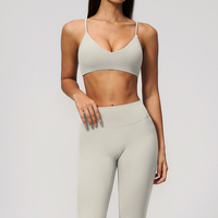 Soutien-gorge de sport pour femme à haute élasticité, col en V, rembourré, bretelles réglables, anti-choc, idéal pour la gym, la course, le fitness et le yoga