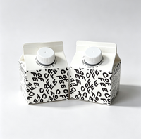 Boîte en carton de qualité supérieure en forme de toit de maison avec revêtement PE, carton de boisson laitière et jus de qualité alimentaire, laminé brillant