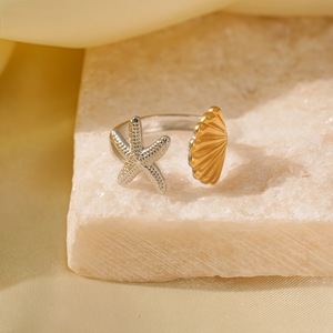 2026 Fashion Stainless Steel <b>Ring</b> Gold Plated <b>Open</b> <b>Rings</b> Chunky Waterproof Shiny Trendy Jewelry for Women - Product Image 4