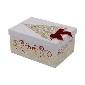 Eco‑Friendly Recyclable Lid‑Base <b>Christmas</b> Hard Gift <b>Box</b> Velvet Bow Decoration Gold Foil Print <b>Christmas</b> Gift Packaging - Product Image 3