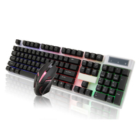 Clavier et souris de jeu rétroéclairés par LED RVB colorés, ensemble de bureau de niveau débutant