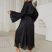 Bata de baño de malla de poliéster transpirable y refrescante para verano, camisón de longitud media, pijama elegante con cuello en V y lunares para mujer