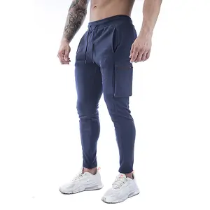 Kantong Serut Kustom Katun Spandeks Pria Slim Fit Fleece Jogger Sweatpants Pria Celana Olahraga