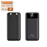 Chargeur portable HYTO 22,5W 10000mAh 20000mAh, batterie externe à charge rapide, câble USB C, écran LED, batterie portable