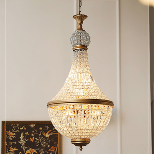 โคมไฟระย้าคริสตัลสไตล์ฝรั่งเศสคลาสสิก หรูหรา ย้อนยุค สไตล์ยุโรป สำหรับห้องนั่งเล่น วิลล่า โคมไฟตกแต่งคริสตัลสำหรับบ้านและโรงแรม - Product Image 4