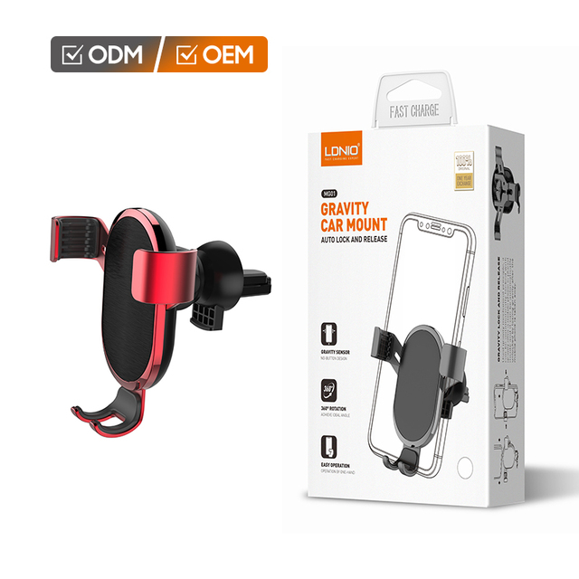 LDNIO MG01 Hot Wholesale Metal Car Holder Gravity Car Mount Auto Lock and Release Aluminum Alloy ABS Car Phone Holder