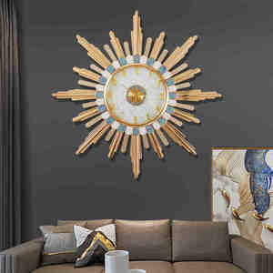 Châu Âu sang trọng 78*78cm vỏ lớn Đồng hồ treo tường cao cấp thạch anh im lặng sáng tạo treo cho phòng khách trang trí nội thất - Product Image 1