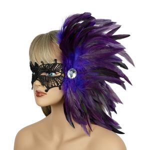 Topeng Burung Berbulu yang Unik dengan Detail Rumit, Sempurna untuk Cosplay Fantasi, Teater, dan Fotografi Artistik - Product Image 3