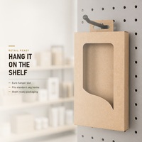 Boîte tiroir personnalisée en papier kraft avec fenêtre transparente pour étui de téléphone, emballage de vente en gros écologique avec languette de suspension, ODM OEM