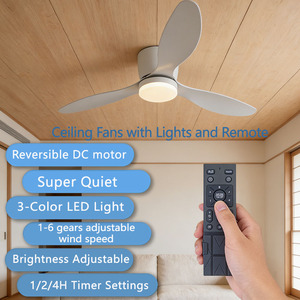 Lampadario Ventilatore Moderno a Coda di Pesce da 42 Pollici con LED e Telecomando, Costruzione in Metallo AC/DC, Compatibile AC 220V, Layout Agi32, Dimmerabile - Product Image 2