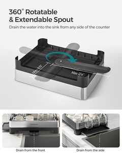 <span class=keywords><strong>SONGMICS</strong></span> égouttoir à vaisselle à 2 niveaux pour comptoir de cuisine étendoir à vaisselle multifonctionnel avec support de planche à découper - Product Image 4