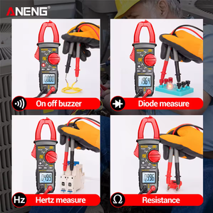 Probador de voltaje de amperímetro ANENG PN200 automotriz Hertz capacitancia NCV Ohm probador DC/AC 600A corriente 4000 cuenta abrazadera multímetro - Product Image 6