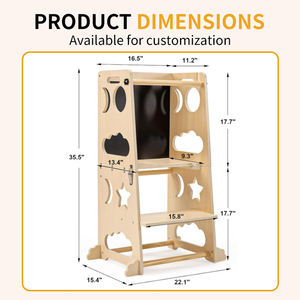 Torre de Aprendizaje de Madera Plegable para Niños, Taburete de Aprendizaje Montessori para Niños Pequeños - Product Image 2