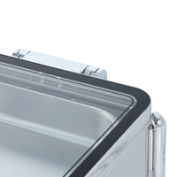 Luxuriöser quadratischer hydraulischer Chafing Dish aus Edelstahl für Hochzeitsbankette und Restaurants mit Glasdeckel – Buffet-Speisenwärmer