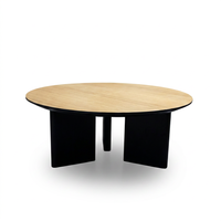 Table basse ronde moderne en bois, table d'appoint en bois massif, durable et facile à nettoyer, ensemble de meubles de salon