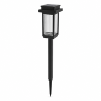 Lampes solaires de jardin du crépuscule à l'aube, étanches, LED 3000K, carrées cannelées, pour l'aménagement paysager extérieur