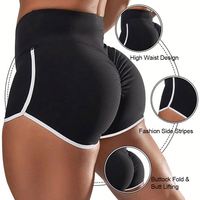 Short de sport taille haute sans couture grande taille, short de yoga froncé aux fesses, legging d'entraînement, short de yoga 819-0246