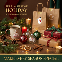 Pegatinas de Transferencia UV DTF Personalizadas para Fiestas, Calcomanías de Corazones Navideños, de Halloween y de Pascua, Resistentes al Agua, con Textura 3D, al por Mayor