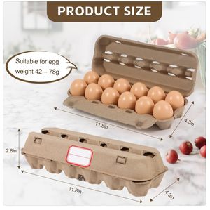 Lot de 24 cartons d'<span class=keywords><strong>oeufs</strong></span> en pâte de papier naturel vides solides et robustes réutilisables - Product Image 2