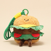 Goode Fun Geburtstagstorten-Burger-Plüschpuppe, Kuscheltier-Schlüsselanhänger, Obsttorten-Plüschanhänger, niedlicher gefüllter Brot-Taschenanhänger, Unisex