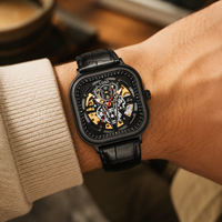 Relojes de Hombre Cuadrados de Lujo, Mecánicos, de Aleación de Alta Calidad, Totalmente Automáticos, Modernos, para Estudiantes, 41 mm, Luminosos, Genuinos