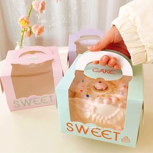Custom Recyclable Personalized Packaging <b>square</b> Birthday Cake Paper Box with Window and Cake Board - Product Image 4