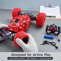 Mobil RC Xtreme Red Dual Mode Stunt Drifting, Rotasi 360 Derajat, Penggerak Dua Sisi, Lampu Menyala, Untuk Anak-Anak, Grosir