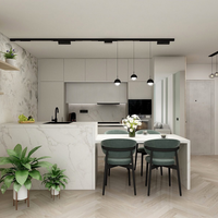 Meuble d'angle en contreplaqué à grain de bois UV pour cuisine, avec panier de rangement pour tiroir, petit placard, armoire de garde-manger, meuble modulaire en L, évier et robinet