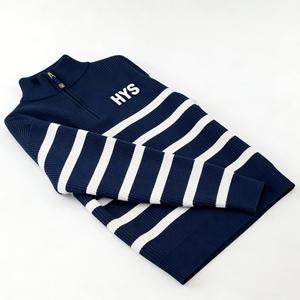 Maglione Invernale da <span class=keywords><strong>Uomo</strong></span> in <span class=keywords><strong>Cotone</strong></span> 100% Lavorato a Maglia, con Collo Alto e Zip a Quarto, a Righe, a Costine, Traspirante, Personalizzabile OEM/ODM, per Vendita all'Ingrosso - Product Image 5