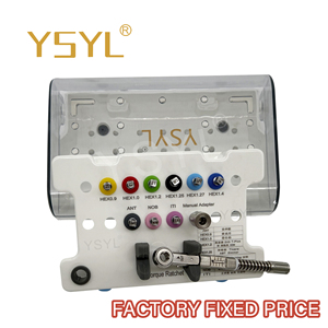 Kit de 9 instruments cliniques universels de marque YSYL à prix fixe avec boîte de stérilisation pour implants dentaires - Product Image 1