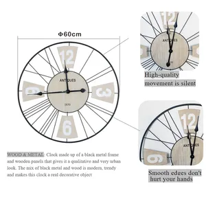 लकड़ी में थोक काले घड़ी फ्रेम लकड़ी की दीवार घड़ी
