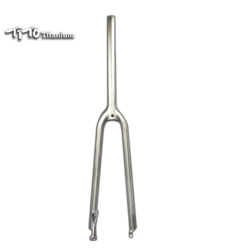 TiTo Nhà Sản Xuất Gr9 Hợp Kim Titan Road Bike/MTB Front Fork 700C Phá Vỡ Gió Giảm Dần Ống Hợp Kim Titan Front Fork