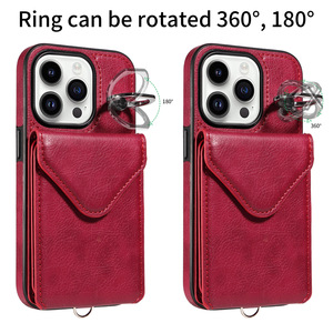 Funda Cartera Cruzada para iPhone 15 con Correa, Tarjetero, Bloqueo RFID, Soporte 360, Cierre Magnético y Cremallera, <span class=keywords><strong>de</strong></span> PU - Product Image 3