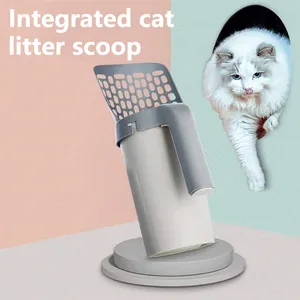 Kedi çöp kürek kendini temizleme kediler çöp Scooper atık torbaları tek parça taşınabilir kedi kum kabı temizleme aracı Pet malzemeleri