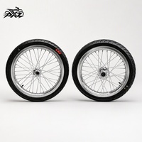 Kit de Ruedas Supermoto CNC Plateadas Brillantes de 17 Pulgadas para Sur-Ron LBX Talaria, Neumáticos de Calle 70/90-17 90/80-17, Pieza de Rendimiento para Bicicletas Eléctricas