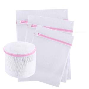 Modern Pink Fine <b>Mesh</b> <b>Laundry</b> <b>Bag</b> Durable Foldable Polyester for Washing Underwear Socks Clothes Reusable Clothes Basket - Product Image 3