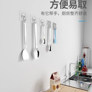Flexible Wall <b>Hook</b> Stainless Steel Rectangle Door Wall Mounted Clothing Organizer PC <b>Plastic</b> Heavy Duty <b>Hook</b> - Product Image 5