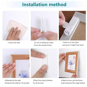 Large <b>Picture</b> Hanging Strips, Sticky Wall Hangers <b>for</b> <b>Pictures</b>, Nail-Free Damage-Free Adhesive Poster Strips <b>for</b> <b>Frame</b> Mounting - Product Image 3
