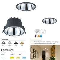 RONSE IP44 COB 10w 20w 28w 30w CRI90 3500k Blanc Chaud Anti-éblouissement Luminaire Encastré en Aluminium Hôtelier LED Downlight