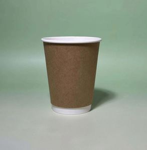 Fully Biodegradable <b>PLA</b> Lined Double Wall Paper Cup for Hot Coffee Milk Tea Disposable Insulated Ripple Cup for Shopping Garbage - Product Image 4