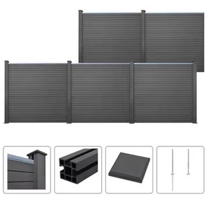 Moderno 10 pies 4X4 Aluminio WPC Valla Panel Puerta 3 <span class=keywords><strong>metros</strong></span> 9FT Canal Kit Recubierto de polvo Negro Jardín Balaustrada <span class=keywords><strong>Poste</strong></span> de calor - Product Image 4