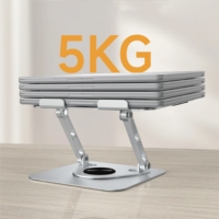 IKATAK nouveau support d'ordinateur portable pliable à hauteur réglable avec base rotative à 360, support d'ordinateur ergonomique pour bureau