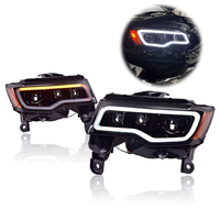 Faros Delanteros LED para Automóvil, 12 V, 6000 K, Blancos, para Jeep Grand Cherokee WK2 2014-2021, Carcasa ABS Antienvejecimiento, Reemplazo Plug+Play